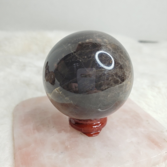 Flashy Black Moonstone Sphere - Picture 7 of 13